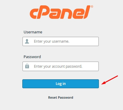 Logging in to cPanel